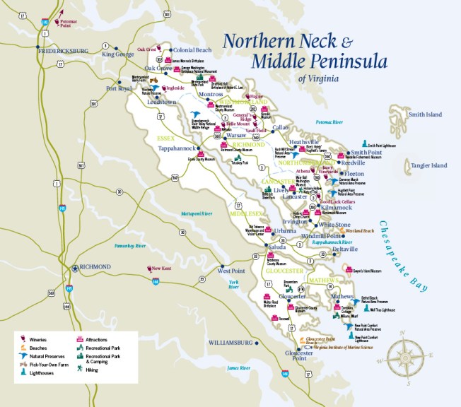Terrie-Dort-Map-of-the-Northern-Neck-and-Middle-Peninsula-Virginia
